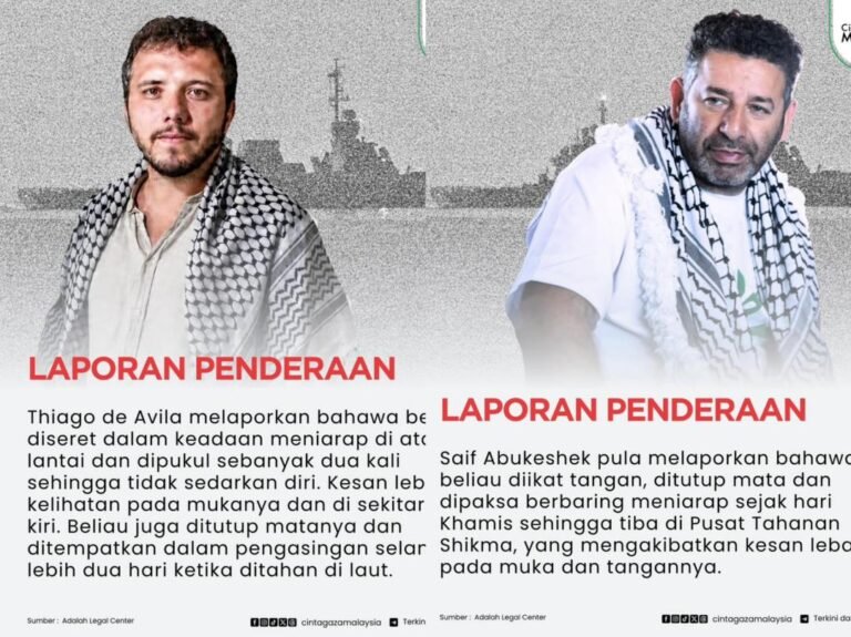 Dua Aktivis GSF Dituduh Dianiaya Semasa Tahanan Israel